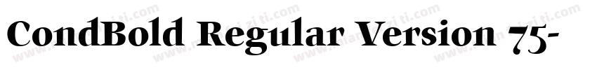 CondBold Regular Version 75字体转换
